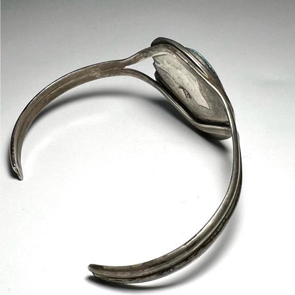 Vtg Signed Rose Lincoln Morenci Turquoise Sterling Silver Native American Cuff